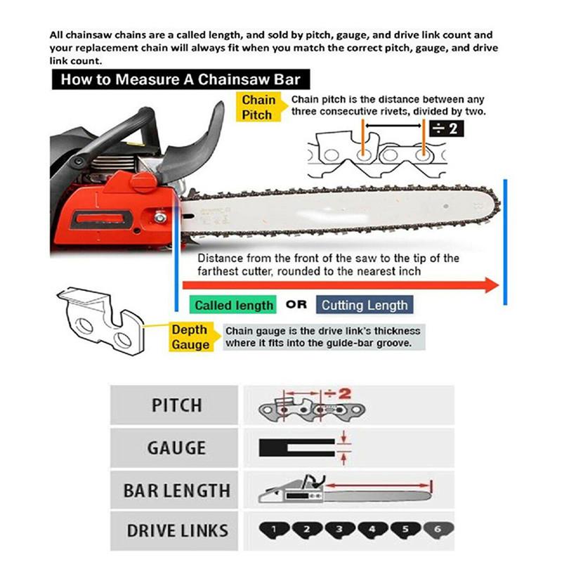 20 Inch Chainsaw Chain 3/8" Saw Chains 72 Drive Link Electric Saw Accessory Chainsaw Saw Chain 0.050" Chain gauge