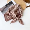 Mary Herringbone cashew silk scarf, color-blocking square scarf, literary vintage small scarf, decorative scarf, breathable scarf