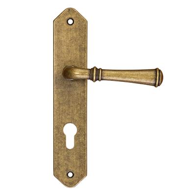 Manija de puerta HAMILTON con roseta para cilindro de 90 mm, ORO ANTIGUO