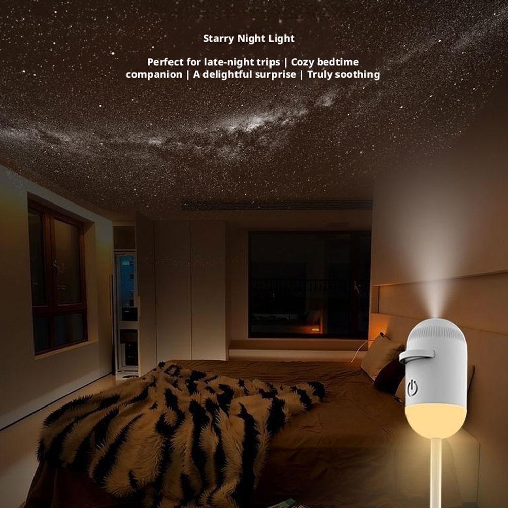 Car Projection Lamp 2-in-1 Galaxy Projector Night Light 360° Adjustable Starry Sky Lamp With Multiple Projection Films &HD Image