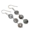 Black Rutile Gemstone Handmade 925 Sterling Silver Jewelry Earring 2.36" KJ-905