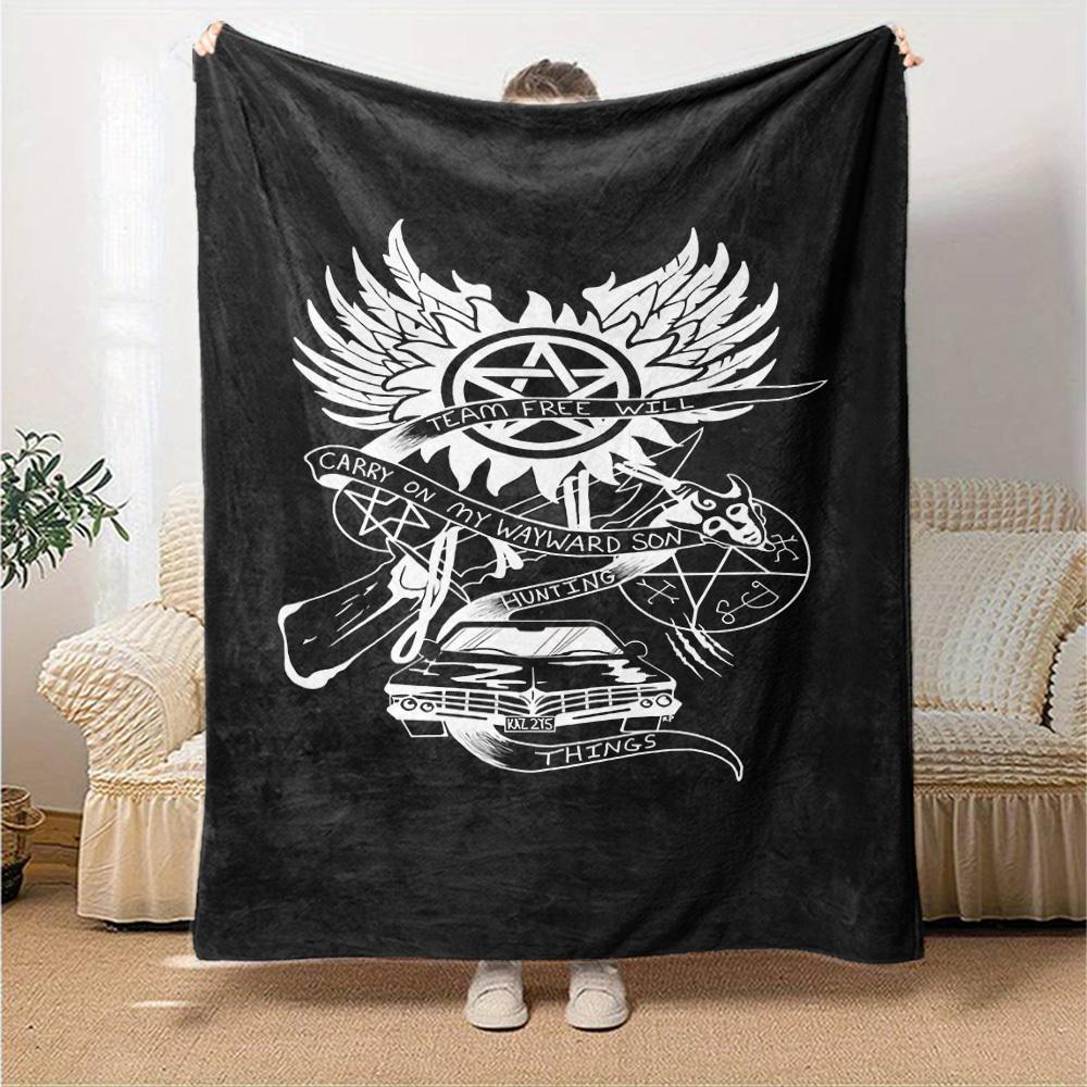 1pc Team Free Will Hunting Things Soft Flannel All Season Throw for Home, Office, Outdoor UseDurable Comfort Soft Warm Throw for Home