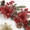 5/10Pcs Glitter Christmas Decorations Artifical Flowers Xmas Tree Garland Fake Flowers for Home Decor Navidad New Year Accessory