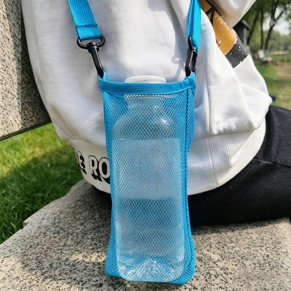 Useful Protective Cover Mesh Bag With Strap Sport Water Bottle Cover New Water Cup Hanging Bag
