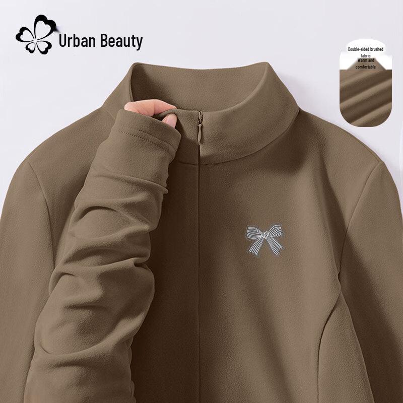 Urban Beauty Women s Slim-Fit Fleece-Lined Half-Zip Base Layer Top L