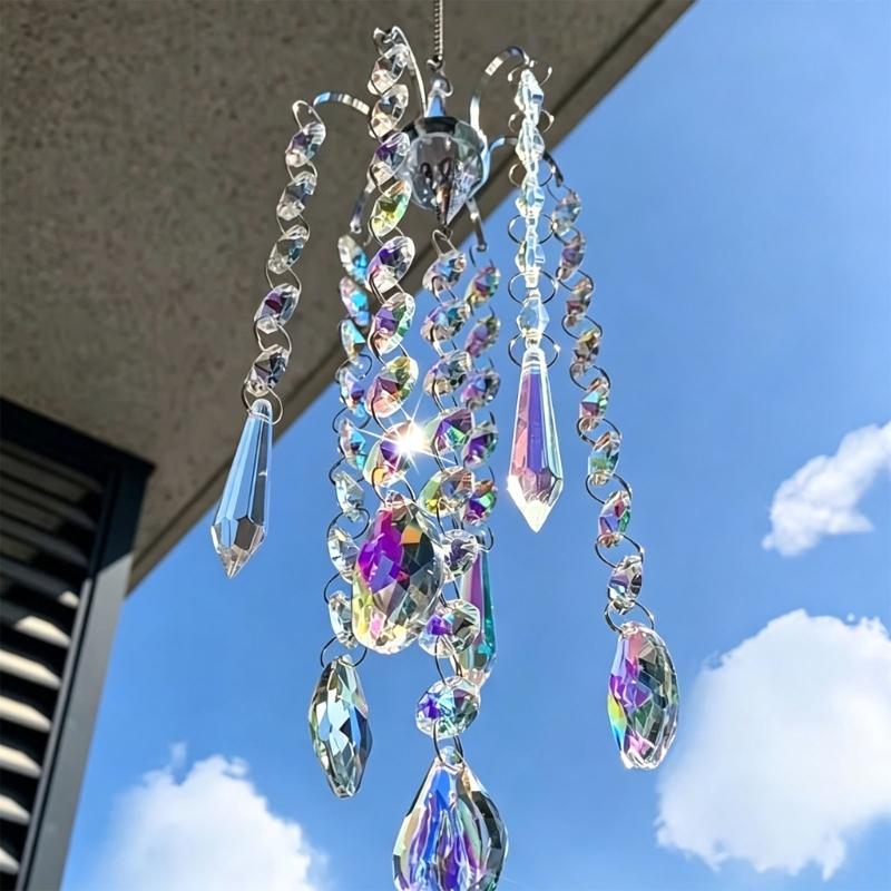 Glass Sunlight Pendant Set, 10 Piece Faceted Accent for Window Display, Party Styling and Home Room Display Use