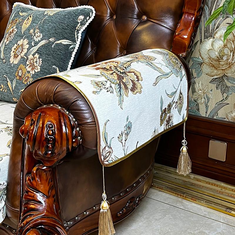 European Sofa Cushion Four Seasons Universal Non-slip Chenille Embroidery Sofa Cover Jacquard Fabric Furniture Protective Cover