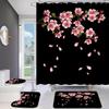 1/4pcs Luxury Plum BlossomWaterproof Shower Curtain Set Decorative Bathroom Set Non-Slip Carpet Toilet Cover Bath Mat And 12 Hooks