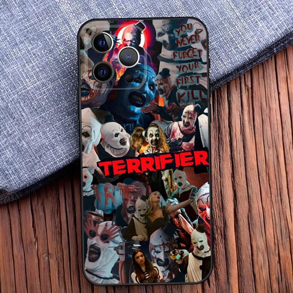 

T-TerrifierS Art the Clown Phone Case For iPhone 16,15,14,13,12,11,Pro,X,XS,Max,XR,Plus,Mini Black Soft Silicone Case iPhone15
