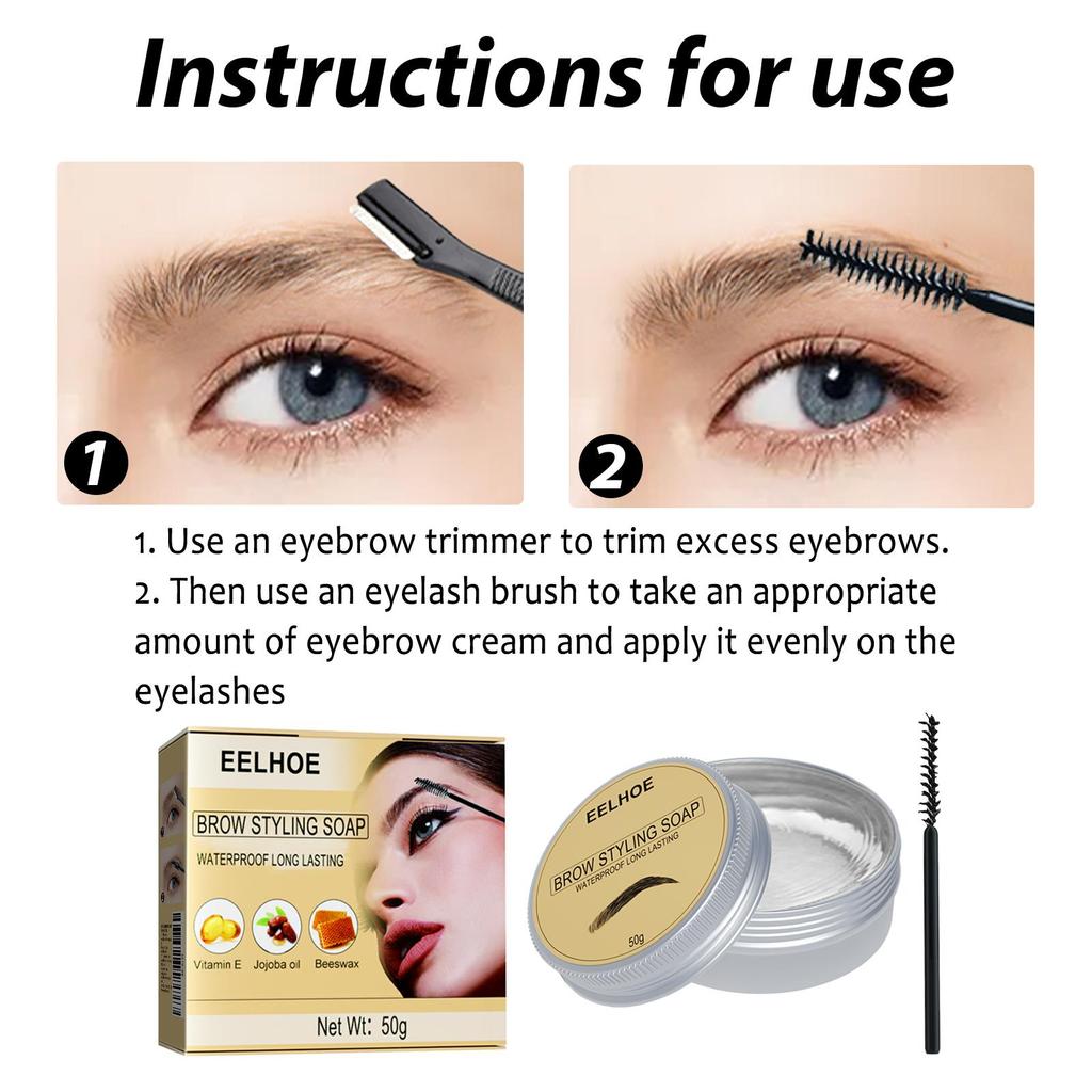 EELHOE Eyebrow Styling Gel Spread Charm 3d Sculpting Long Lasting Waterproof Natural Look Perfect Refreshing Hold Ointment 50g