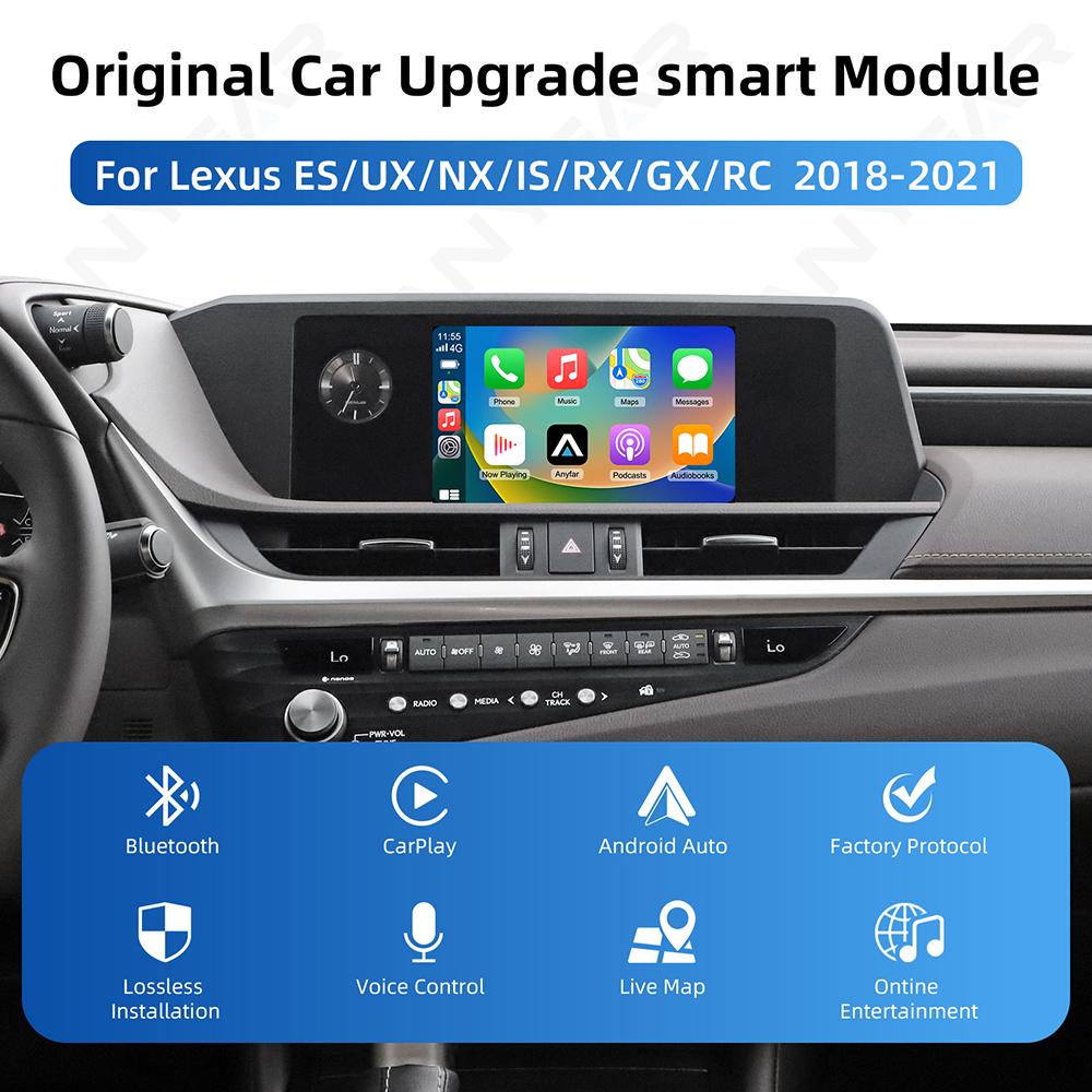 Wireless CarPlay Android Auto Interface for Lexus ES/UX/NX/IS/RX/GX/RC AirPlay Mirror Link Navigation Car Play Functions