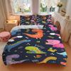 3pcs bedding set Dino Rainbow Includes 1 Comforter + 2 Pillowcases, Without Pillow Inserts, Soft Comfortable, Lightweight Breathable040