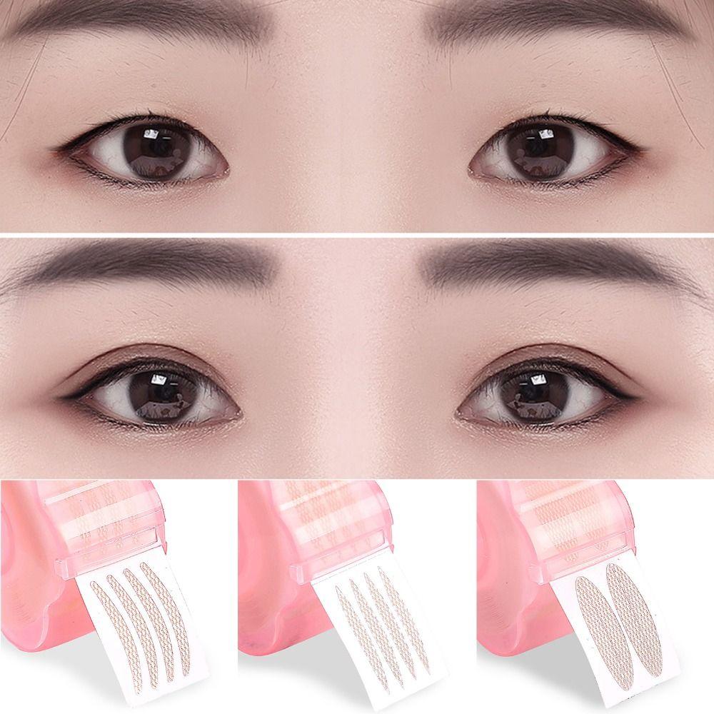 360Pcs Invisible Lace Eyelid Sticker Olive Shaped Mesh Eye Stickers Double Eyelid Tape Makeup Tools