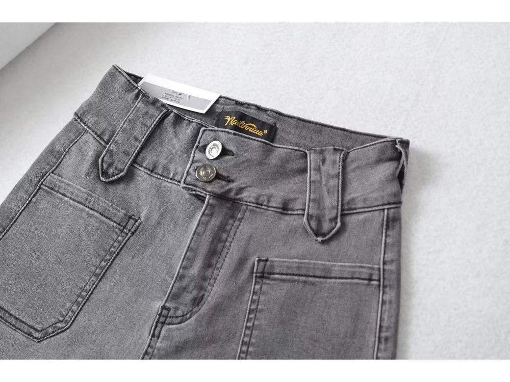 2023 Retro High-Waist Denim Shorts for Women – A-Line Slimming Straight Leg