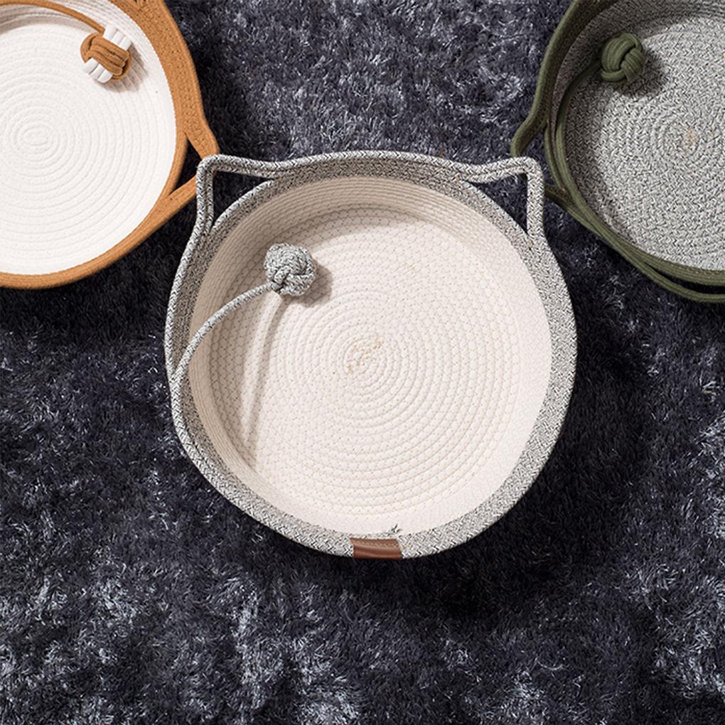 Gewebter Katzenkorb, Katzenbettkorb, runder Seil gewebter Raum, Katzennest, geeignet für Jahreszeiten, Sommerkratzhaus