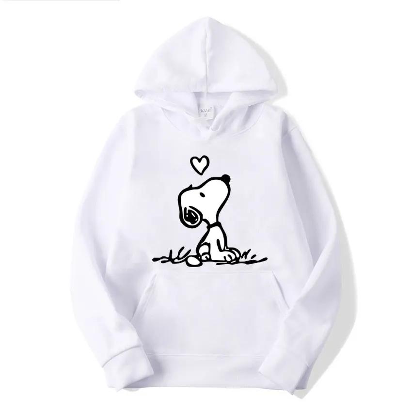 American Cartoon Comics Snoopy Hoodie Women Man Pullover Tops Spring Autumn Men 2024 New Casual Couple Sweatshirt Clothing