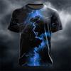 2025 New Men's Summer Round-neck T-shirt Outdoor Loose and Casual Short-sleeved Retro Men's Scary Ghost Face Print T-shirt