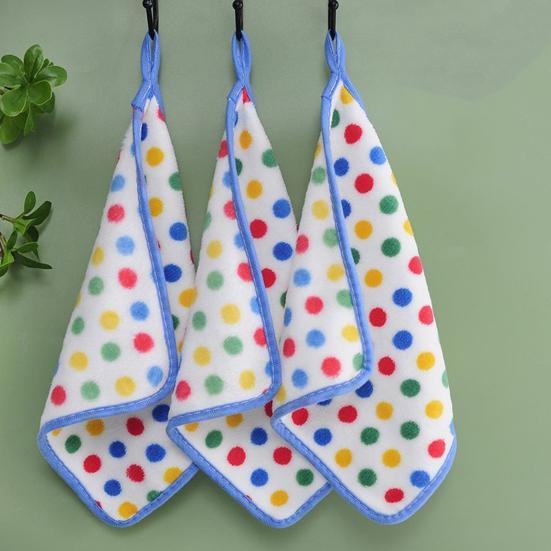 5Pcs Dish Towel Rainbow Dot Coral Velvet Rags Super Soft Absorbent Microfiber Towels Kitchen Drying Hands Tableware