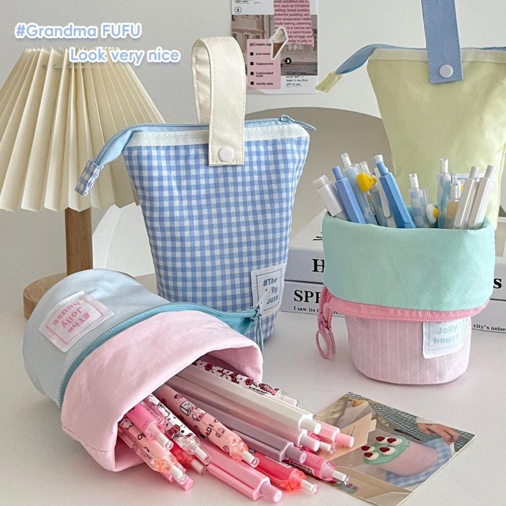 Kawaii Pen Storage Bag Japanese Ins Cute Pencil Punch Large Capacity Pencil Case  Back To School Kids Gift Stationery Supplies