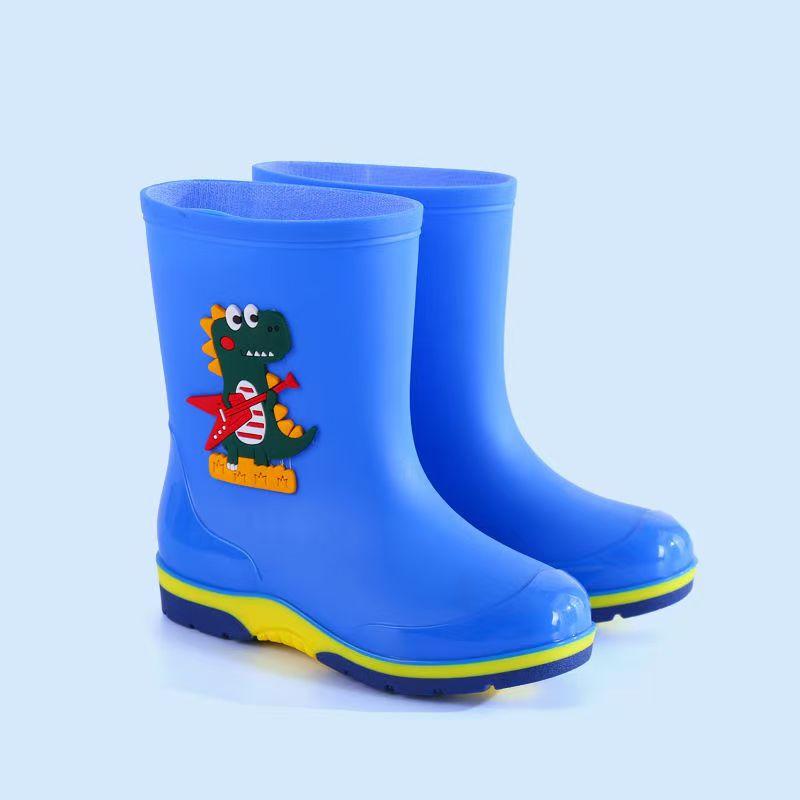 Cartoon Waterproof Kids Rain Boots Warm Cotton Lined Non-Slip Rubber Shoes for Boys Girls Comfortable Toddler Water Shoes