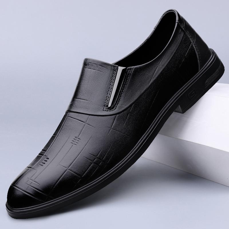 Solid Color Genuine Leather Shoes for Men New Designer Men Business Dress Shoes British Casual Loafers Man Oxford Shoes