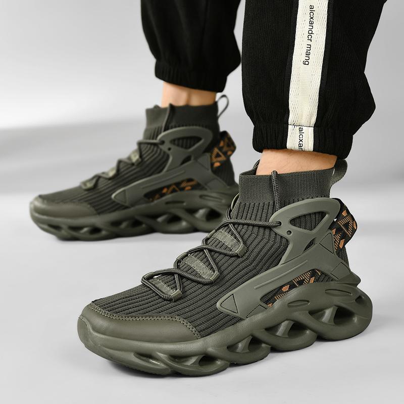 Men High Top Sneakers Breathable Mesh Lightweight Socks Shoes Comfortable Men Casual No-slip Walking Sneakers