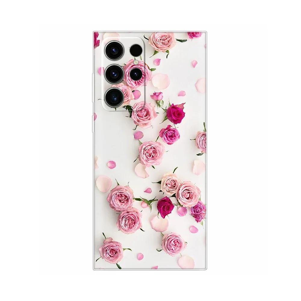 For Samsung S24 Ultra Case Soft Silicone Painted Phone Cover For Samsung Galaxy S24 Ultra S24+ Plus S24 FE Cases Coque Funda Bag