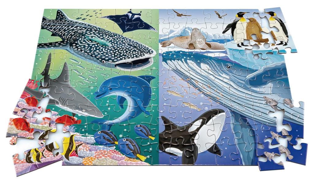KUMON PUBLISHING KUMON Jigsaw Puzzle STEP Animals of Nature Educational Toy Jigsaw Puzzle 96 117 140 pieces Ages 3 and up KUMON 5 Children's pieces,
