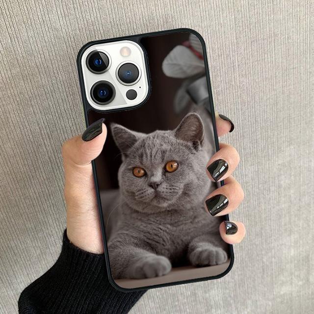 British Shorthair Cat Phone Case For iPhone 17 Air 16 pro max 15 14 plus 12 13 Soft Bumper Shell Cover coque