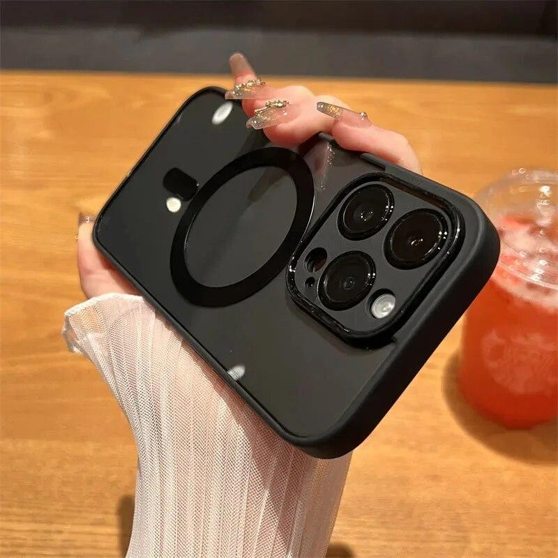Pentru husă transparentă Magsafe pentru iPhone 15 14 13 12 11 Pro Max Plus, încărcare magnetică fără fir, accesorii pentru husa de protecție antișoc