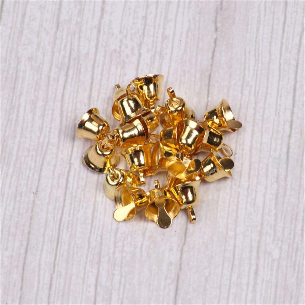 

20pcs Metal Wind Chimes Jewelry Accessories Christmas Bells Iron Bell Christmas Bell gold-1CM