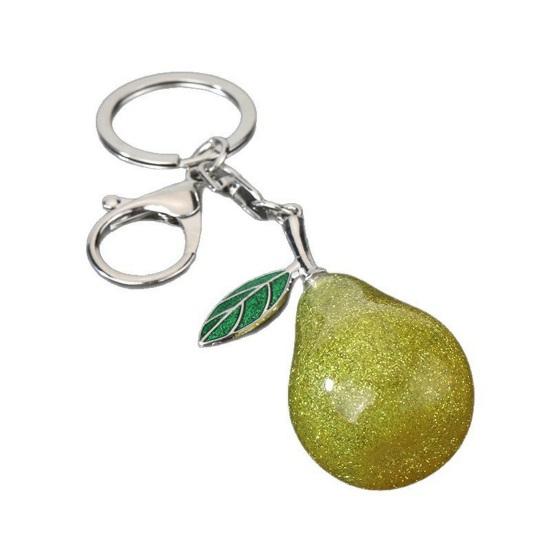 Keychain Pendant Imitation Glitter Pear Shape Zinc Alloy Key Chain with Lobster Clasp Easy To Hang Key Holder Backpack Car Accessory