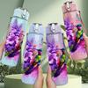 1PC Purple Parrot Tropical Bird Art Print 750ml Color Plastic Sports Water Bottle Leakproof Flip Straw Lid Suitable for Sports Office Home Use