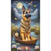5D DIY Full Round Drill Diamond Painting Wolfhound On a Boat Kit Decor 40x70cm