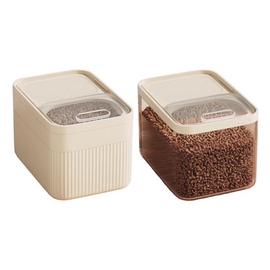 Sud na skladování obilí s vestavěnou odměrkou Průhledné víko Velká kapacita Široký otvor Vzduchotěsná nádoba na krmivo pro domácí zvířata