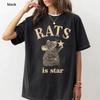 Rats Épellé à l'envers Est Star T-shirt, T-shirt Top Rat Mignon Sombre pour Animaux de Compagnie Été Hommes et Femmes Lâche et Respirant