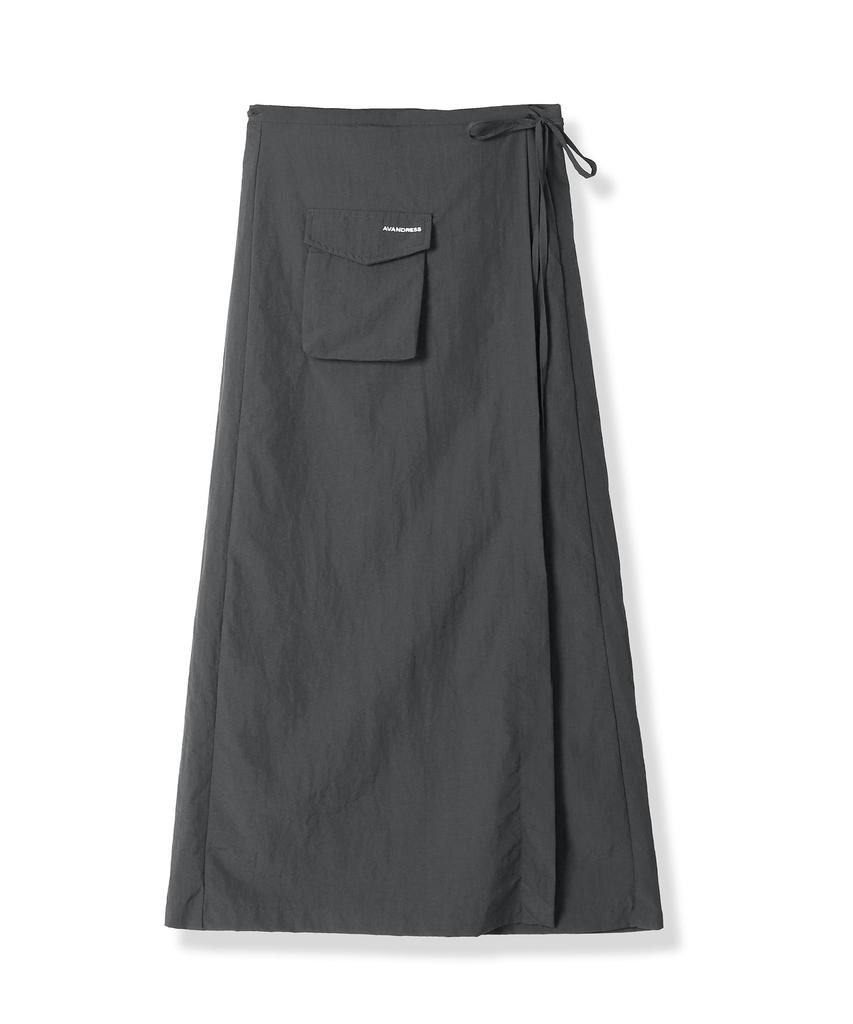 Urban Dress Greta Pocket Wrap Skirt Charcoal