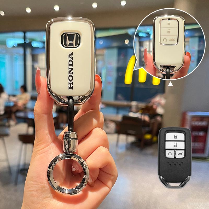 Moderne TPU Auto Fernbedienung Schlüsselhülle Abdeckung Halter Schale Anhänger Für Honda Civic CR-V HR-V VEZEL JAZZ Accord Jade Crider Odyssey 2015-2018