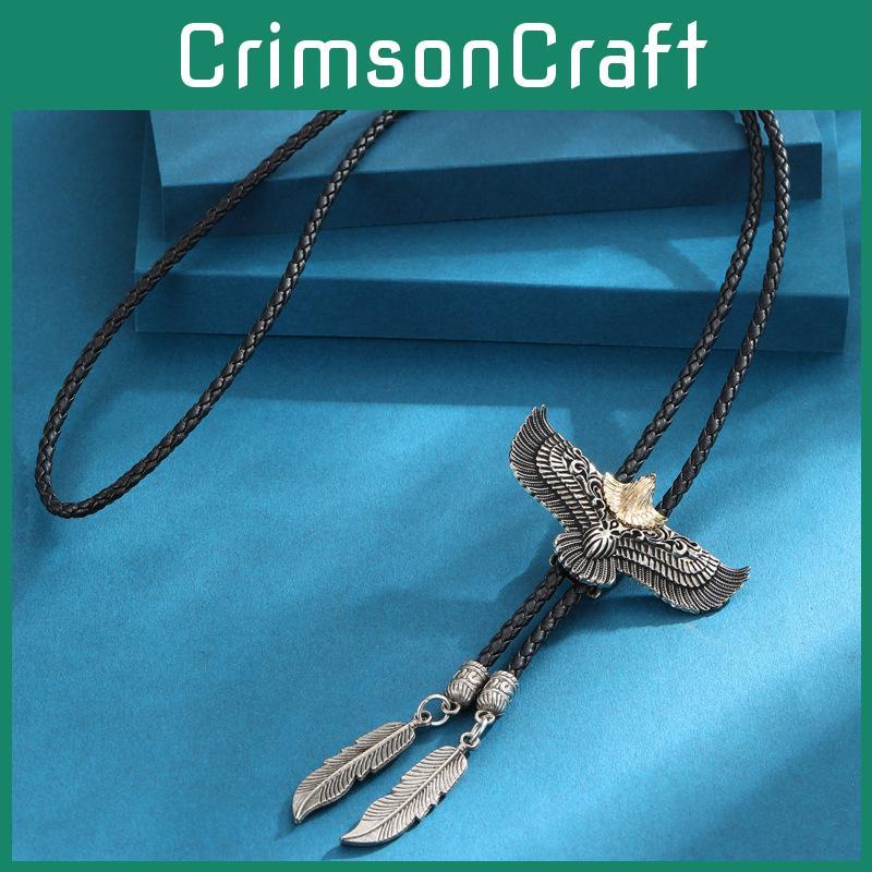 Trendy Western Bolo Tie With Gold Plated Eagle Pendant Ideal For Cowboy And Cowgirl Outfits