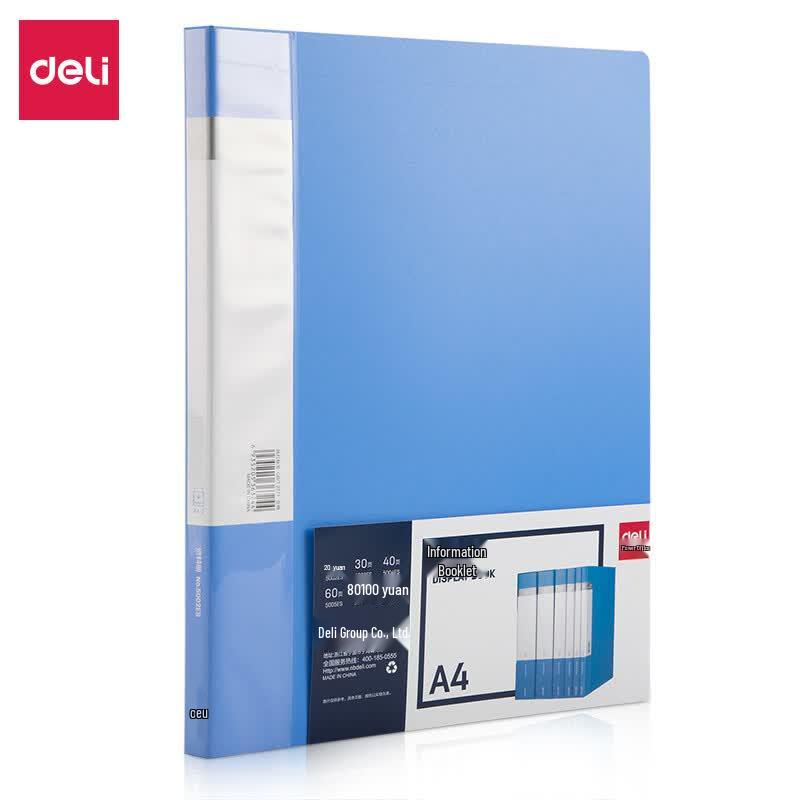 Deli A4 Transparent Loose-Leaf File Folder, 20 Pockets