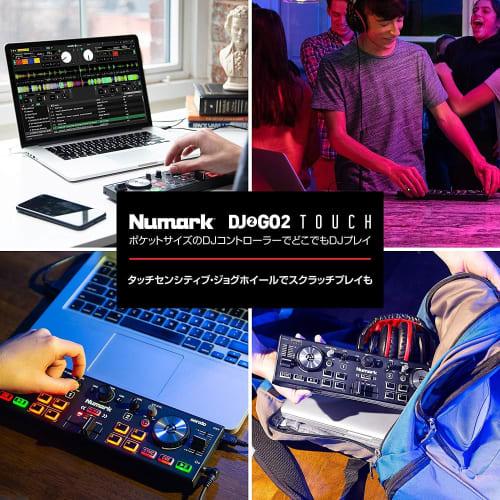 Numark DJ2GO2 Touch DJ Controller, Portable DJ Equipment, USB 2-Deck, Touch Sensor Wheels, Compact DJ Mixer, Serato DJ Lite, Built-in Audio Interface