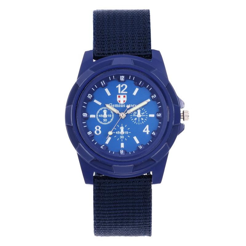 Gemius Army Sports Watch Woven Strap Stainless Steel Buckle Daily Use Man Gift