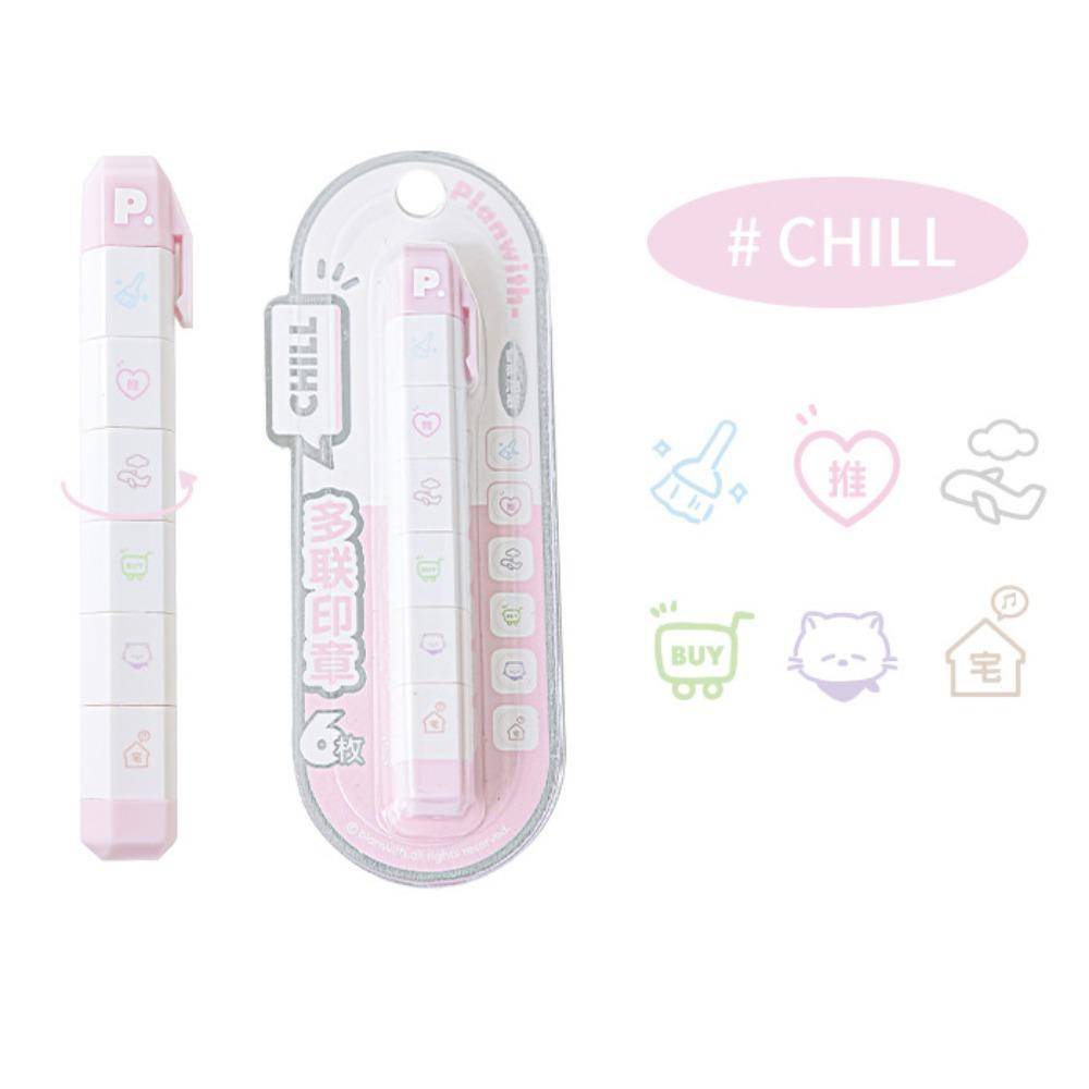 

Detachable Seal Pen Self-ink Diary Seal Cute To Do List Journal Stamp Kids Gift School Stationery 03