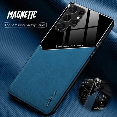Für Samsung Galaxy S25 S24 S23 Plus Hülle TPU Leder Auto Magnetische Halterung Galaxy S22 S21 S20 Ultra FE S10 Plus Hülle Rahmen Coqu