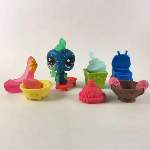 Hasbro Littlest Pet Shop Cartoon Q Edition Animal Mini Stands Short Hair Kitten Dog Cute Big Eye Children's Figures Toy