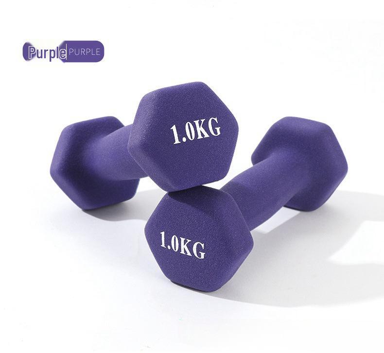 

Разноцветные гантели из пластизола - Оборудование для начинающих для йоги, стройных рук и похудения для студентов и молодых девушек 5KG фиолетовый