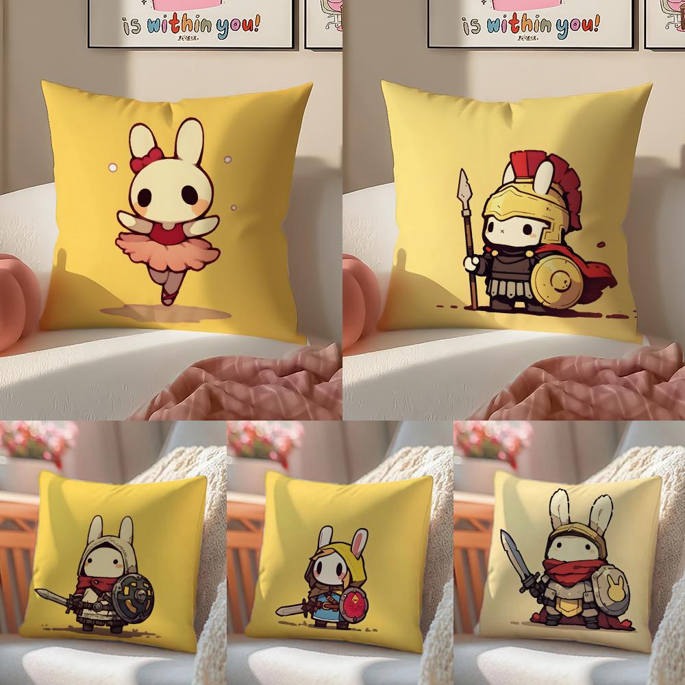 Cute Rabbit Dresses Art Cushion Cover Pillowcase Short Plush Invisible zipper Room Sofa Cushion Cover
