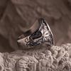 Vintage Stainless Steel Double Eagle Emblem Rings Punk Hip Hop Fashion Cross Ring for Men Biker Amulet Jewelry Gift Dropshipping