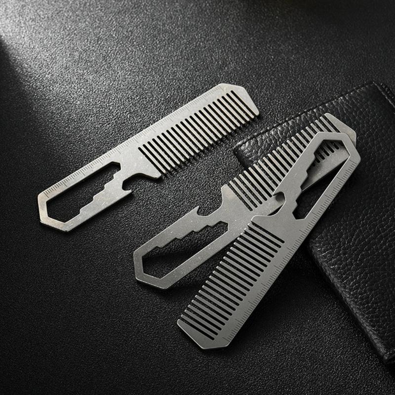 Titaniums Alloys Comb Camping Multifunctional Wrenches Ruler Bottle Openers for Camping and Outdoor Use