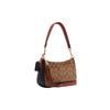 Coach Georgie 25 Color Block Leather Crossbody Bag Women bags Khaki Brown Red 5498-IMRL7